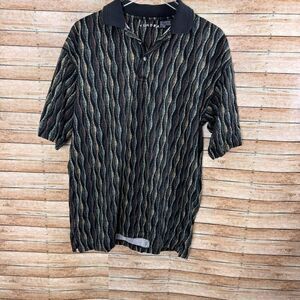 Vintage TUNDRA CANADA POLO Shirt 3D Hip Hop Biggie Coogi Style Mens L Colorful